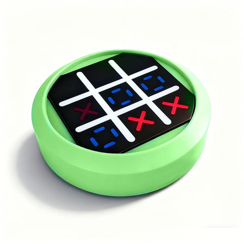 Darrahopens Baby & Kids > Baby & Kid's Toys > Activity Toys 4-in-1 Electronic Tic Tac Toe Game: AI Battle, Two-Player Mode, Memory & Speed Challenge | Handheld Portable Game Console, Suitable for Both Kids and Adults (Batteries Not Included)（green）
