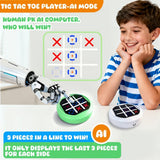 Darrahopens Baby & Kids > Baby & Kid's Toys > Activity Toys 4-in-1 Electronic Tic Tac Toe Game: AI Battle, Two-Player Mode, Memory & Speed Challenge | Handheld Portable Game Console, Suitable for Both Kids and Adults (Batteries Not Included)（WHITE）