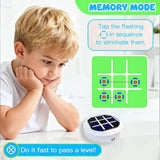 Darrahopens Baby & Kids > Baby & Kid's Toys > Activity Toys 4-in-1 Electronic Tic Tac Toe Game: AI Battle, Two-Player Mode, Memory & Speed Challenge | Handheld Portable Game Console, Suitable for Both Kids and Adults (Batteries Not Included)（WHITE）
