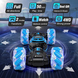 Darrahopens Baby & Kids > Baby & Kid's Toys > Activity Toys 4WD Stunt Car RC Hand Gesture Sensing Off Roader Remote Control Off-Road Gifts Blue