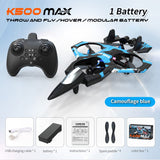 Darrahopens Baby & Kids > Baby & Kid's Toys > Activity Toys Camouflage Blue 2.4G Remote Control Stunt Fighter Drone  - Manual Toss Launch, One-Key Operation for 360° Flip & Circular Flight, 3-Speed Adjustable Stable Quadcopter with Night Lights