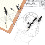 Darrahopens Baby & Kids > Baby & Kid's Toys > Activity Toys Complete 10-Piece Geometry Kit Set – Precision Drafting Tools with Metal Compasses, Rulers, Protractor & Pencil Sharpener – Ideal for Students, Engineers & Artists (Black)