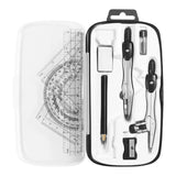 Darrahopens Baby & Kids > Baby & Kid's Toys > Activity Toys Complete 10-Piece Geometry Kit Set – Precision Drafting Tools with Metal Compasses, Rulers, Protractor & Pencil Sharpener – Ideal for Students, Engineers & Artists (Black)