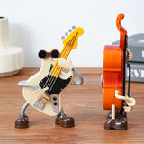 Darrahopens Baby & Kids > Baby & Kid's Toys > Activity Toys Dancing Musical Instrument Figurines - Wind-Up Guitar & Cello Toys with Moving Parts(Violin)