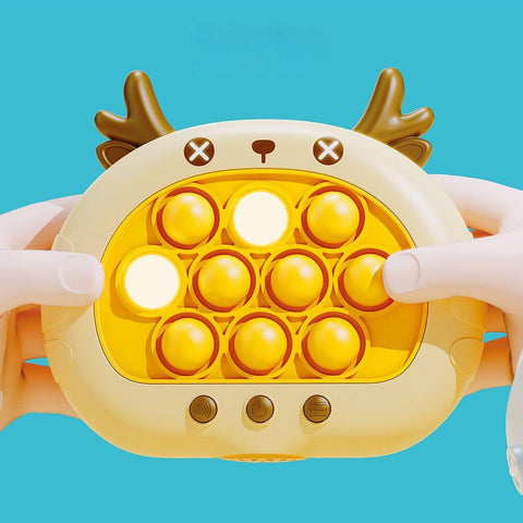 Darrahopens Baby & Kids > Baby & Kid's Toys > Activity Toys Electronic Fast Push Pop Game - Brown Deer Fidget Console with Lights & Sound - 4 Modes Memory & Speed Challenge - Interactive Sensory Toy for Kids 3+ & Travel