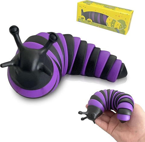 Darrahopens Baby & Kids > Baby & Kid's Toys > Activity Toys Fidget Slug, 3D Sensory Slug Fidget Toy, Funny Crawling Slug Fidget Toy Black purple 14CM
