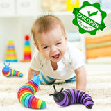 Darrahopens Baby & Kids > Baby & Kid's Toys > Activity Toys Fidget Slug, 3D Sensory Slug Fidget Toy, Funny Crawling Slug Fidget Toy Black purple 14CM