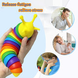 Darrahopens Baby & Kids > Baby & Kid's Toys > Activity Toys Fidget Slug Toy Black Purple 14CM 3D Sensory Crawling Slug Stress Relief