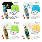 Darrahopens Baby & Kids > Baby & Kid's Toys > Activity Toys Finger Skateboard With Shoes Mini Scooter Finger Toy Set Gripboard Shoes And Pants Finger Skate Board Mini Skateboard 0.04 Black Series