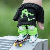 Darrahopens Baby & Kids > Baby & Kid's Toys > Activity Toys Finger Skateboard With Shoes Mini Scooter Finger Toy Set Gripboard Shoes And Pants Finger Skate Board Mini Skateboard 0.04 Black Series