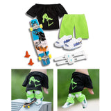 Darrahopens Baby & Kids > Baby & Kid's Toys > Activity Toys Finger Skateboard With Shoes Mini Scooter Finger Toy Set Gripboard Shoes And Pants Finger Skate Board Mini Skateboard 0.04 Black Series