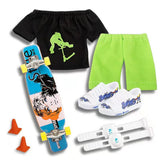 Darrahopens Baby & Kids > Baby & Kid's Toys > Activity Toys Finger Skateboard With Shoes Mini Scooter Finger Toy Set Gripboard Shoes And Pants Finger Skate Board Mini Skateboard 0.04 Black Series