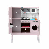 Darrahopens Baby & Kids > Baby & Kid's Toys > Activity Toys Keezi 102cm Wooden Pretend Kitchen Playset With Apron And Food Set1 Pink In Australia - Darrahopens