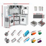 Darrahopens Baby & Kids > Baby & Kid's Toys > Activity Toys Keezi 112cm Wooden Pretend Kitchen Playset Kids Toy Sink Stove Grey In Australia - Darrahopens