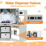 Darrahopens Baby & Kids > Baby & Kid's Toys > Activity Toys Keezi 112cm Wooden Pretend Kitchen Playset Kids Toy Sink Stove Grey In Australia - Darrahopens