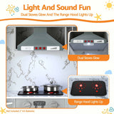 Darrahopens Baby & Kids > Baby & Kid's Toys > Activity Toys Keezi 112cm Wooden Pretend Kitchen Playset Kids Toy Sink Stove Grey In Australia - Darrahopens