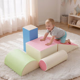 Darrahopens Baby & Kids > Baby & Kid's Toys > Activity Toys Keezi Kids Climbing Blocks 5-Piece Foam Toddler Playset Soft Indoor Climbing Toy Rocker