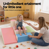 Darrahopens Baby & Kids > Baby & Kid's Toys > Activity Toys Keezi Kids Climbing Blocks 5-Piece Foam Toddler Playset Soft Indoor Climbing Toy Rocker