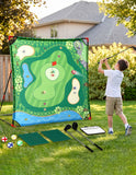 Darrahopens Baby & Kids > Baby & Kid's Toys > Activity Toys Keezi Kids Golf Chipping Game Set with Stand, 24 Sticky Balls, Adjustable Club & 2 Hitting Mats for Indoor Outdoor Ages 3-12 Play In Australia - Darrahopens