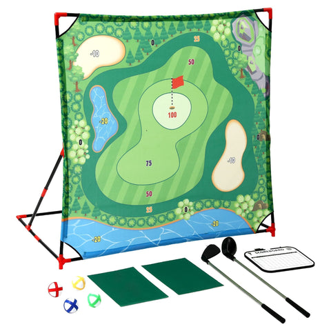 Darrahopens Baby & Kids > Baby & Kid's Toys > Activity Toys Keezi Kids Golf Chipping Game Set with Stand, 24 Sticky Balls, Adjustable Club & 2 Hitting Mats for Indoor Outdoor Ages 3-12 Play In Australia - Darrahopens