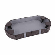 Darrahopens Baby & Kids > Baby & Kid's Toys > Activity Toys Keezi Kids Sandpit Toys Outdoor Sandbox Oval Sand Pit 4 Seats Grey Cover In Australia - Darrahopens