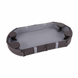 Darrahopens Baby & Kids > Baby & Kid's Toys > Activity Toys Keezi Kids Sandpit Toys Outdoor Sandbox Oval Sand Pit 4 Seats Grey Cover In Australia - Darrahopens