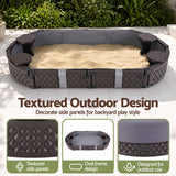 Darrahopens Baby & Kids > Baby & Kid's Toys > Activity Toys Keezi Kids Sandpit Toys Outdoor Sandbox Oval Sand Pit 4 Seats Grey Cover In Australia - Darrahopens