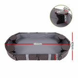 Darrahopens Baby & Kids > Baby & Kid's Toys > Activity Toys Keezi Kids Sandpit Toys Outdoor Sandbox Oval Sand Pit 4 Seats Grey Cover In Australia - Darrahopens