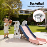 Darrahopens Baby & Kids > Baby & Kid's Toys > Activity Toys Keezi Kids Slide Set Basketball Hoop Ring Outdoor Playground Toy Rabbit 147cm