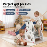 Darrahopens Baby & Kids > Baby & Kid's Toys > Activity Toys Keezi Kids Slide Set Basketball Hoop Ring Outdoor Playground Toy Rabbit 147cm