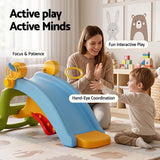 Darrahopens Baby & Kids > Baby & Kid's Toys > Activity Toys Keezi Kids Slide Set Toddler Indoor Playset Rocking Horse Ring Toss Multi Colour