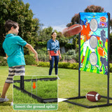 Darrahopens Baby & Kids > Baby & Kid's Toys > Activity Toys Outdoor/Indoor Portable Rugby Toss Game Set - Football Target Frame &  Rugby Toss Activity Toy, Durable & Easy Assembly Sports Equipment