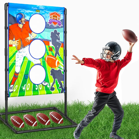 Darrahopens Baby & Kids > Baby & Kid's Toys > Activity Toys Outdoor/Indoor Portable Rugby Toss Game Set - Football Target Frame &  Rugby Toss Activity Toy, Durable & Easy Assembly Sports Equipment