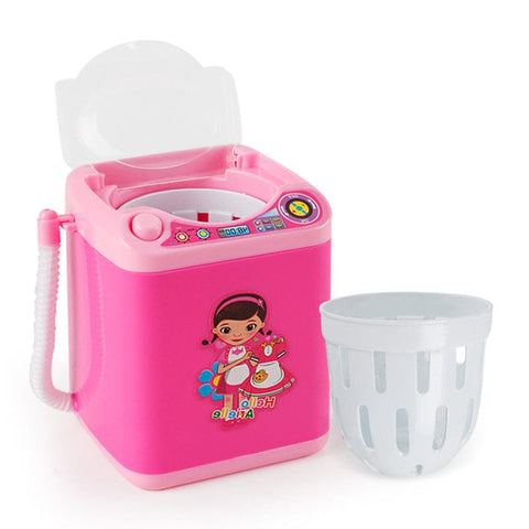 Darrahopens Baby & Kids > Baby & Kid's Toys > Activity Toys Pink Kids Mini Electric Toy Washing Machine with Spin Dryer Basket - Pretend Play Appliance