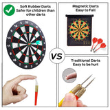 Darrahopens Baby & Kids > Baby & Kid's Toys > Activity Toys Safety Dart Board Set with 6 Soft Tip Darts: 16-Inch Rubber Dartboard for Family, Office & Party Leisure Sport