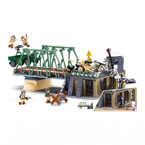 Darrahopens Baby & Kids > Baby & Kid's Toys > Activity Toys Sluban B0981 Model Kit WWII Battle of Budapest Winter Counter Attack Military Bridge Checkpoint Diorama Army DIY Set Toy In Australia - Darrahopens