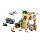 Darrahopens Baby & Kids > Baby & Kid's Toys > Activity Toys Sluban B1111 Model Kit WWII Battle of Iwo Jima Island Bunker Landing Craft Army Military Base Diorama Blocks DIY Set Toy In Australia - Darrahopens