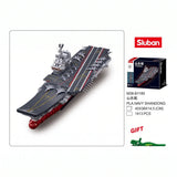 Darrahopens Baby & Kids > Baby & Kid's Toys > Activity Toys Sluban B1189 Model Kit 1:450 Aircraft Carrier Shandong Type 002 PLAN Warship Navy Vessel Boat Blocks DIY Set Toy In Australia - Darrahopens