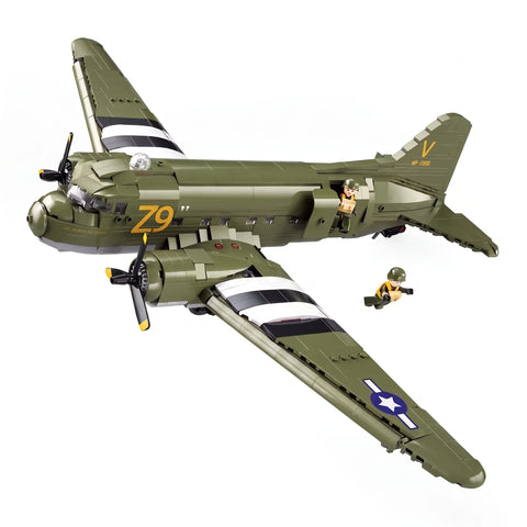 Darrahopens Baby & Kids > Baby & Kid's Toys > Activity Toys Sluban B1366 Model Kit 1:44 C47 Skytrain Airtrain Cargo Transport Aircraft WWII Air Force Building Blocks DIY Set Toy In Australia - Darrahopens