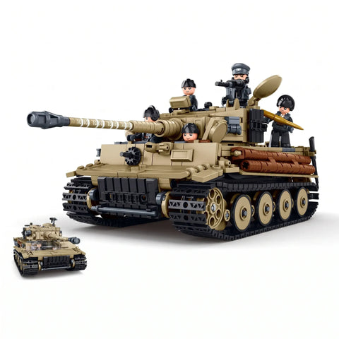 Darrahopens Baby & Kids > Baby & Kid's Toys > Activity Toys Sluban B1533 Model Kit 1:35 Tiger I Tank German Panzer WWII Army Military Building Blocks DIY Toy Construction Set In Australia - Darrahopens
