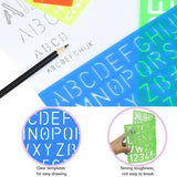 Darrahopens Baby & Kids > Baby & Kid's Toys > Art & Drawing Toys 4-Piece Plastic Letter and Number Stencils Set, Various Sizes for Children DIY Painting Learning