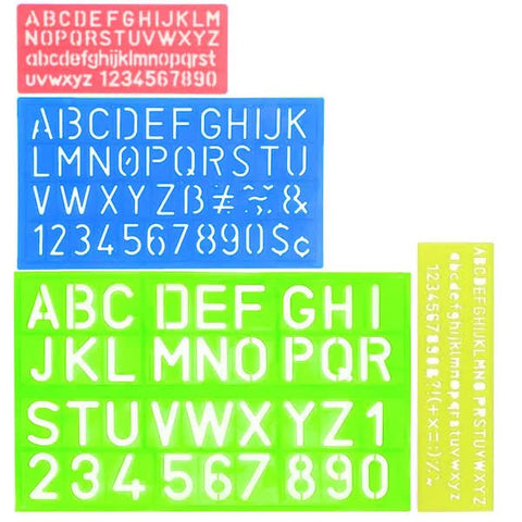 Darrahopens Baby & Kids > Baby & Kid's Toys > Art & Drawing Toys 4-Piece Plastic Letter and Number Stencils Set, Various Sizes for Children DIY Painting Learning