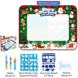 Darrahopens Baby & Kids > Baby & Kid's Toys > Art & Drawing Toys 80x60CM Christmas Style Magic Water Doodle Mat Toy | Reusable Aqua Painting Set with 9 Accessories, Mess-Free Water Painting Learning Blanket