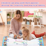 Darrahopens Baby & Kids > Baby & Kid's Toys > Art & Drawing Toys 80x60CM Christmas Style Magic Water Doodle Mat Toy | Reusable Aqua Painting Set with 9 Accessories, Mess-Free Water Painting Learning Blanket