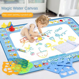 Darrahopens Baby & Kids > Baby & Kid's Toys > Art & Drawing Toys 80x60CM Christmas Style Magic Water Doodle Mat Toy | Reusable Aqua Painting Set with 9 Accessories, Mess-Free Water Painting Learning Blanket