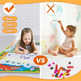 Darrahopens Baby & Kids > Baby & Kid's Toys > Art & Drawing Toys 80x60CM Dinosaur World Water Doodle Mat - Mess-Free Prehistoric Educational Aqua Toy, Deluxe 10-Piece Set