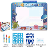 Darrahopens Baby & Kids > Baby & Kid's Toys > Art & Drawing Toys 80x60CM Ocean World Water Doodle Mat - Educational Aqua Drawing Blanket, Marine Life Style Deluxe 10-Piece Set