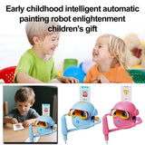 Darrahopens Baby & Kids > Baby & Kid's Toys > Art & Drawing Toys Blue smart Drawing & Learning Robot Toy with 100 Cards - Drawing & Vocabulary Educational Companion for Kids, Quick Card-Insert Recognition