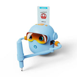 Darrahopens Baby & Kids > Baby & Kid's Toys > Art & Drawing Toys Blue smart Drawing & Learning Robot Toy with 100 Cards - Drawing & Vocabulary Educational Companion for Kids, Quick Card-Insert Recognition