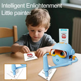 Darrahopens Baby & Kids > Baby & Kid's Toys > Art & Drawing Toys Blue smart Drawing & Learning Robot Toy with 100 Cards - Drawing & Vocabulary Educational Companion for Kids, Quick Card-Insert Recognition